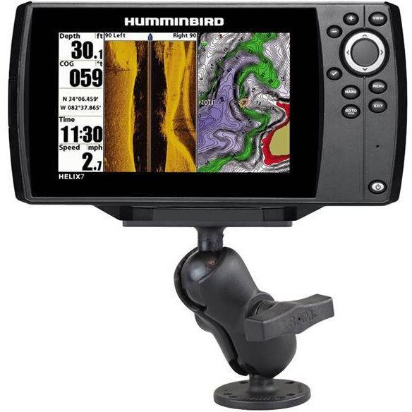 RAM&nbsp;MOUNTS RAM® Drill-Down Suport dublu cu bila pentru Humminbird Helix 7 - scurt