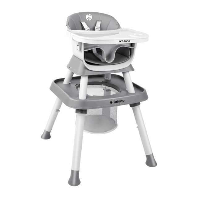 Scaun de masa transformabil 9in1 pentru copii Tulano Morsel 50 Grey multifunctional,masuta cu placa lego