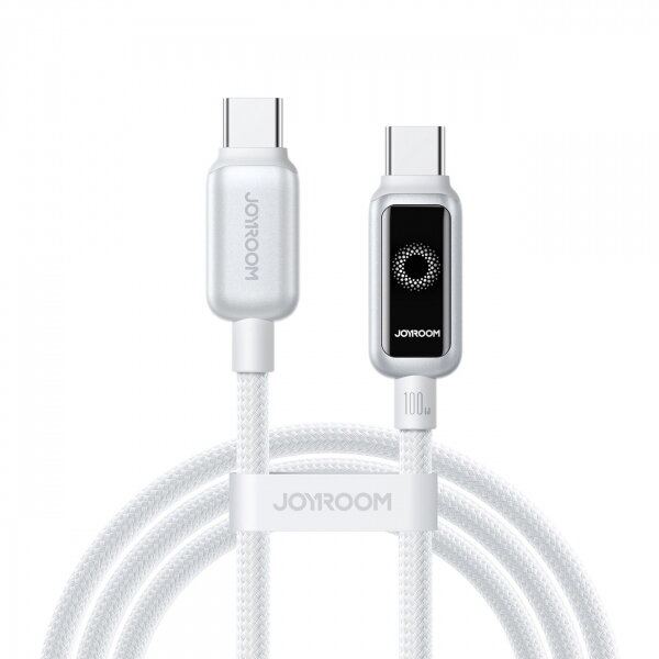 JOYROOM Cablu Date si Incarcare USB-C - USB-C Joyroom S-A55 StarFlight Display, 100W, 1.2m, Alb