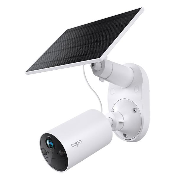 Camera exterior wireless WiFi cu iluminare duala si panou solar TAPO C410 KIT, 3 MP, 3.17 mm, IR/Lumina calda 9.1 m, microfon si difuzor, sirena 94 dB, acumulator 2.5 W, slot card