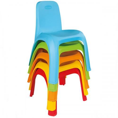 Scaunel cu spatar pentru copii Pilsan King Galben interiorexterior,sezut ergonomic,picioare stabile cu antiderapant,utilizare pentru gradinita, cresa, afterschool,greutate suportata 150kg