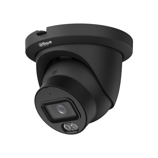 Camera supraveghere IP Dome cu iluminare duala Dahua WizMind IPC-HDW5559TM-ASE-IL-BLACK, 5 MP, 2.8 mm, IR 50 m, lumina alba 50 m, microfon, slot card, detectie smart, AcuPick, people counting, SMD 4.0, PoE, negru