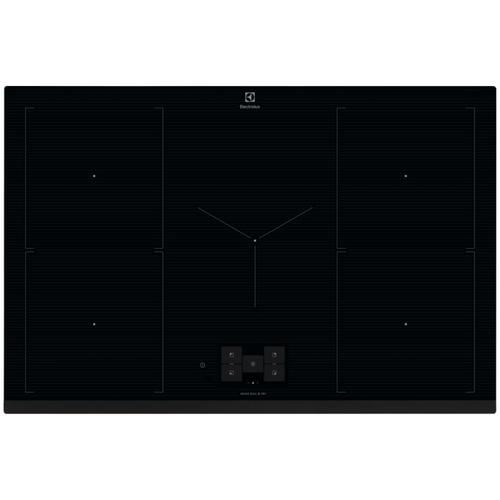 Plita incorporabila Electrolux EIS87583, Inductie, 5 zone de gatit, Booster, Control touch, Timer, Conectivitate hota, Ecran TFT, SenseBoil, 78 cm (Negru)