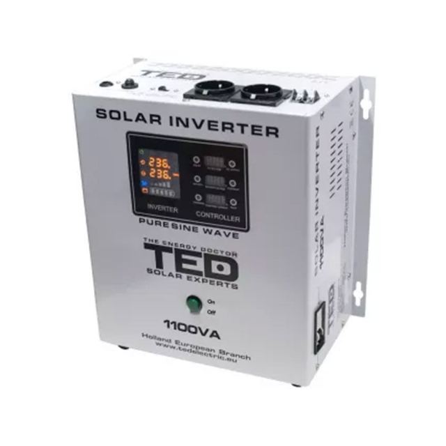 Invertor fotovoltaic Off-grid monofazat TED000279, 1100 VA, 700 W, MPPT, 2 prize