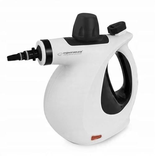Aparat de curatat cu abur Esperanza ASALTO EHS008, 1000W, rezervor 350ml, protectie la supraincalzire, presiune abur 3 bar, 16 accesorii, Alb