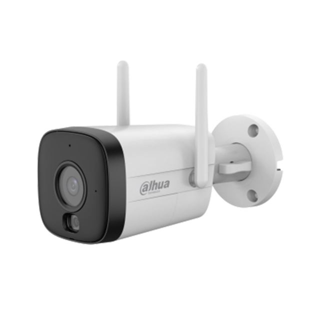 Camera supraveghere exterior IP WiFi cu iluminare duala Dahua WizSense IPC-HFW1539DTK1-SW-PV, 5 MP, 2.8 mm, Bluetooth, WiFi 6, 2.4 GHz, IR/lumina calda 30 m, microfon si difuzor, slot card