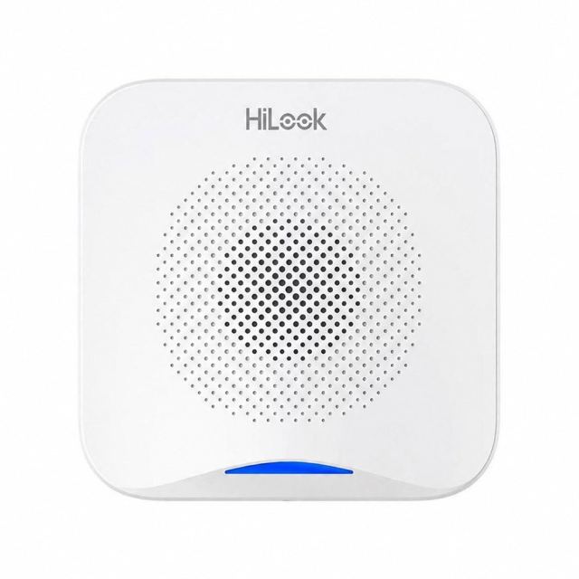 Sirena alarma de interior wireless Hikvision HiLook ALARM-S201-WE/BLUE, 868.6Mhz, pana la 1600m, 4x baterie AA, LED albastru