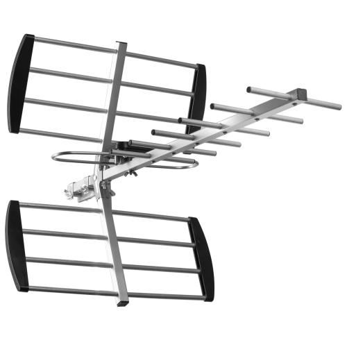 Antena TV directionala Libox®, pentru televiziune terestra DVB-T/DVB-T2, Exterioara, Pasivi, UHF, FULL HD, 4K, filtru LTE, Negru