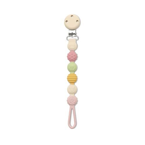 Lant pentru suzeta din silicon, clips de prindere, BPA Free, Lorelli Pink Mix
