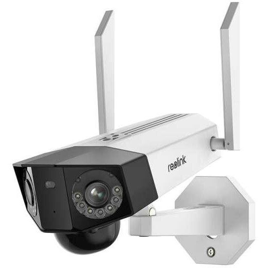 Reolink Camera supraveghere exterior wireless GSM 4G Reolink Duo 2 G750, 8 MP, unghi vizual 180 grade, slot card, lumina alba/IR 30 m, 10.400 mAh, detectie oameni/vehicule, microfon, difuzor, PIR, Alb