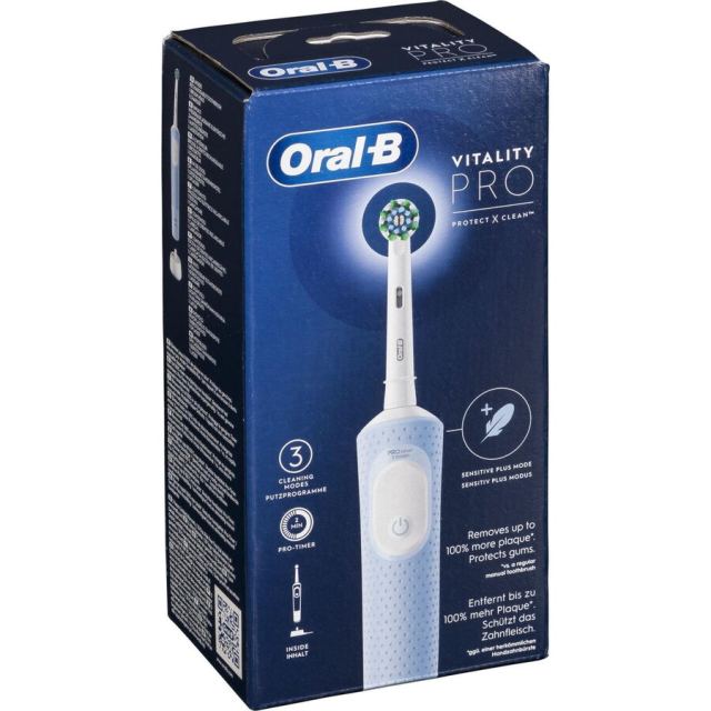 BRAUN Periuta electrica Oral-B Vitality Pro D103, 3 Trepte de intensitate, 3 programe, Autonomie acumulator 28 min, 7600 pulsatii/min, Albastru