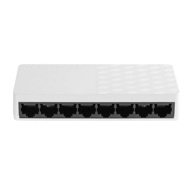 Switch cu 8 porturi Gigabit Hikvision HiLook NS-0508D, RJ45 10/100/1000 Mbps, 16 Gbps, plug and play, fara management