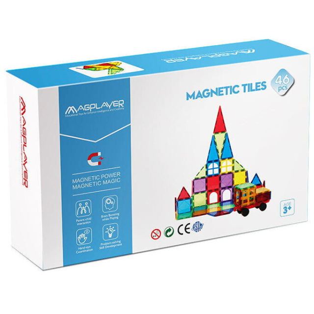 MAGPLAYER Set de constructie magnetic 3D - 46 piese