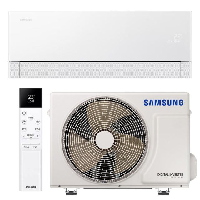 Samsung Aparat de aer conditionat Samsung Windfree Premiere+ WI-FI 9000 BTU, Clasa A+++/A+++, filtru 4 in 1, PM2.5, Radar Sensor, AI Motion Wind, AI Auto Comfort, AR70H09C1AWNEU/AR70H09C1AWXEU, alb