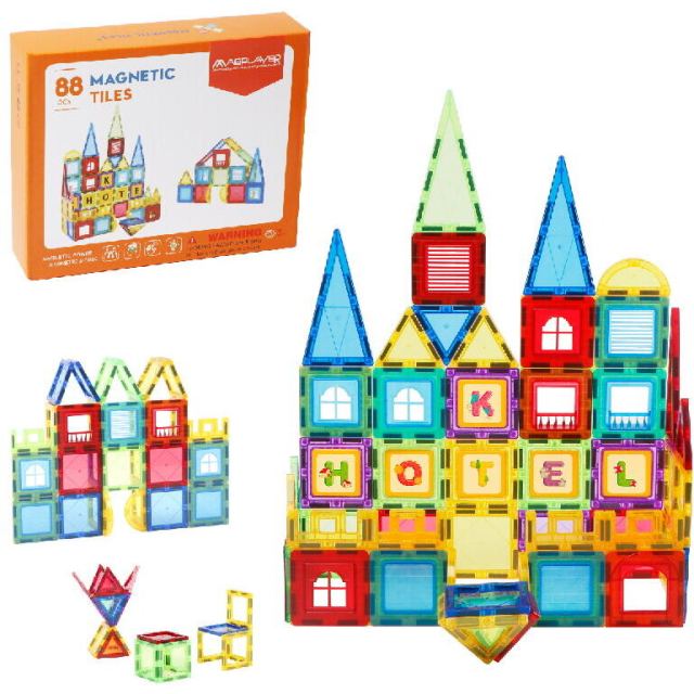 MAGPLAYER Set de constructie magnetic 3D - 88 piese