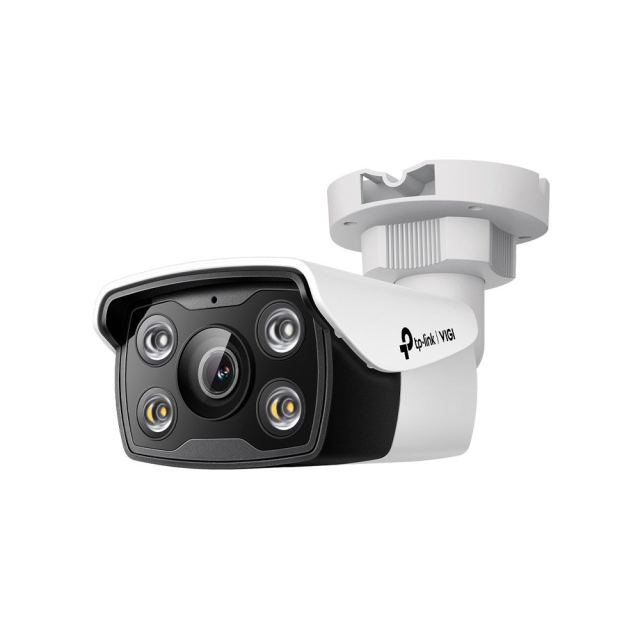 Camera supraveghere exterior IP cu iluminare duala TP-Link VIGI Full-Color C350, 5 MP, 6 mm, IR/lumina alba 30 m, microfon si difuzor, slot card, PoE