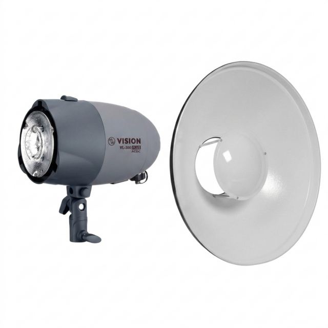 Visico Kit Studio Visico – Blit VL-300 II PLUS 300W + Beauty Dish RF-405C 40.5cm (Gri/Alb)