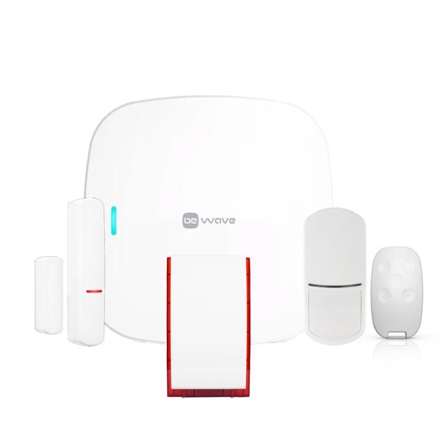 Kit sistem antiefractie smart wireless All-In-One Satel Be Wave WIFI KIT, LAN, WiFi, 2.4 / 5 GHz, 868 MHz, acumulator 3200 mAh, slot card, cu sirena exterior