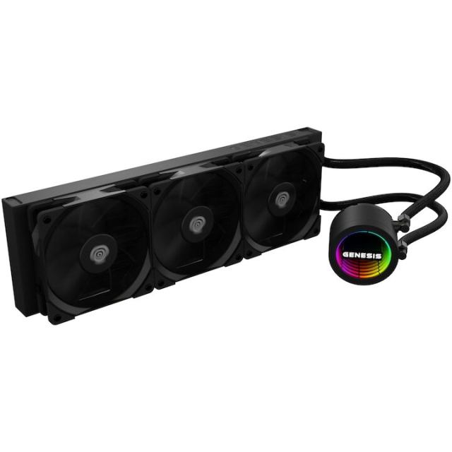 Genesis Cooler Procesor GENESIS HYDRIA 360, 3 ventilatoare ARGB, 120 mm,  Viteza 500-1550 RPM, AMD si Intel, Negru