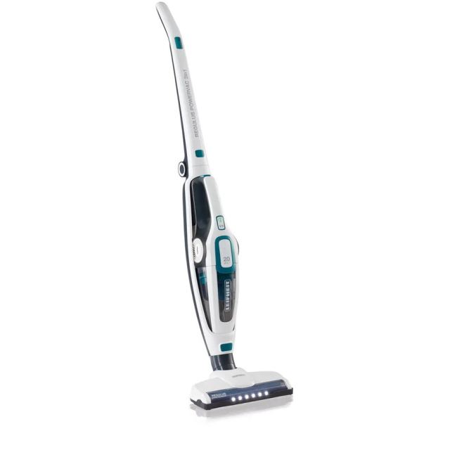 Leifheit Aspirator Vertical Leifheit Regulus PowerVac 2 in 1, 11925, 125 W, autonomie pana la 40 min, 2 viteze, Negru-Turcoaz-Alb
