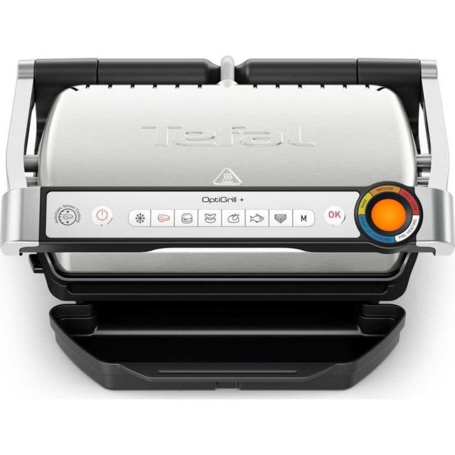 Tefal Gratar electric Tefal OptiGrill+ Intelligent Grill GC718D10, 2000W, 6 programe, suprafata 300x200mm