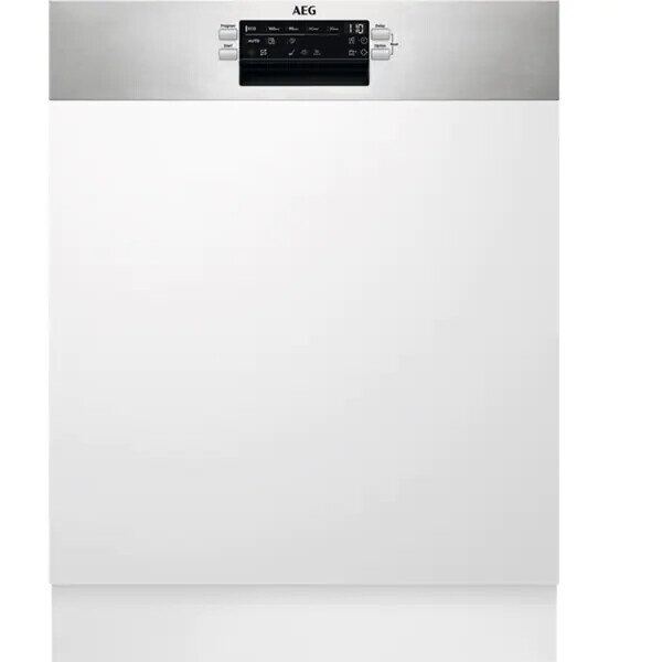 AEG Masina de spalat vase semi-incorporabila AEG FEE53610ZM, AirDry, 13 seturi, 8 programe, 60 cm, Clasa D, inox
