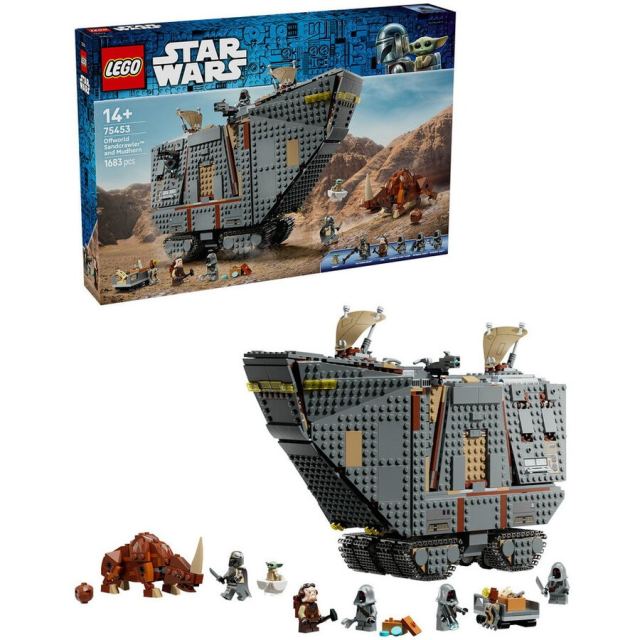 LEGO® Set de constructie LEGO® Star Wars™ Offworld Sandcrawler™ si Mudhorn 75453, Jucarii pentru Copii, Jucarii pentru Baieti si Fete, Idee de Cadou pentru Copii, 1683 piese