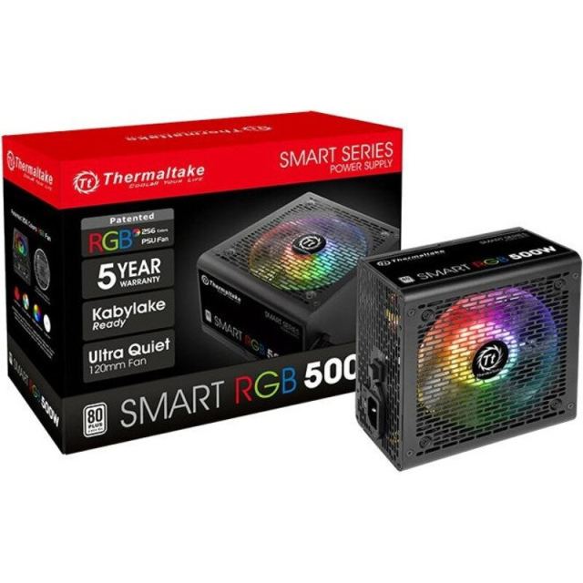 Thermaltake Sursa alimentare Thermaltake Smart RGB, 500 W, 80 Plus, 230V EU, ATX 12V 2.3, Negru