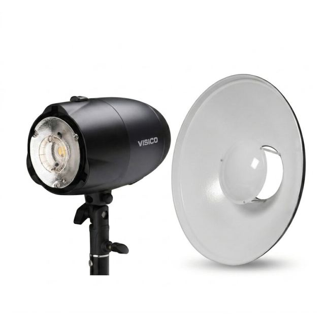 Visico Kit Studio Visico – Blit VL-150 II PLUS 150W + Beauty Dish RF-405C 40.5cm (Gri/Alb)