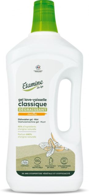 Gel spalare si dedurizare Bio pentru masina de spalat vase Etamine parfum menta 1 litru