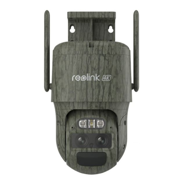 Camera supraveghere rotativa 4G PTZ cu lentila duala Reolink TrackMix LTE G770-CAMO, 8 MP,  2.8 mm, 8 mm, IR 30 m, microfon si difuzor, night vision color, PIR, acumulator 5100 mAh, slot card, zoom hibrid 6x, auto tracking