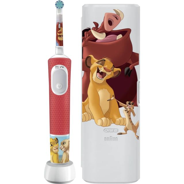 BRAUN Periuta de dinti electrica Oral-B Vitality Pro D103 Lion King, 3 moduri periaj, 8800 oscilatii/min (Rosu)