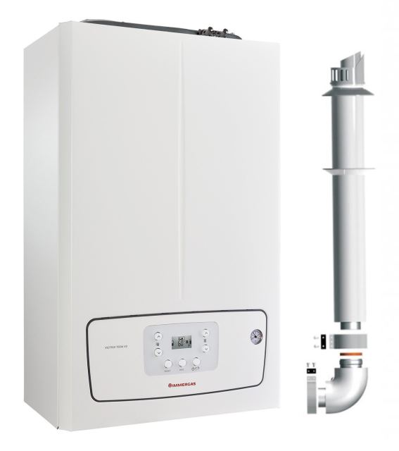 Centrala termica pe gaz in condensare Immergas Victrix Tera 24/28 V3 – 24 kw, kit evacuare inclus