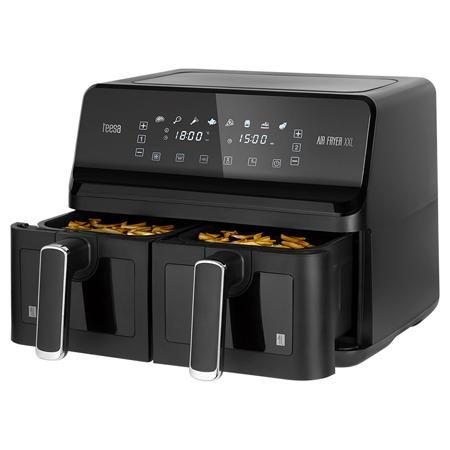 Friteuza dubla cu aer cald Teesa TSA8089, 8 l, 2700 W, 8 programe (Negru)
