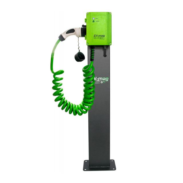 Statie fixa incarcare masini electrice EV-MAG GS322T2GCS-SV, 22 kW, Type 2, trifazat, montaj pe stativ
