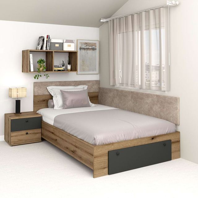 Pat colt de o persoana cu sertar frontal AMBRO, 120x200