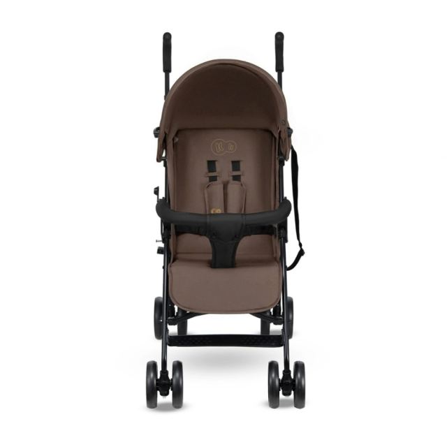 Carucior sport pentru copii Kinderkraft Tik Brown tip umbrela, spatar reglabil, suport reglabil pentru picioare