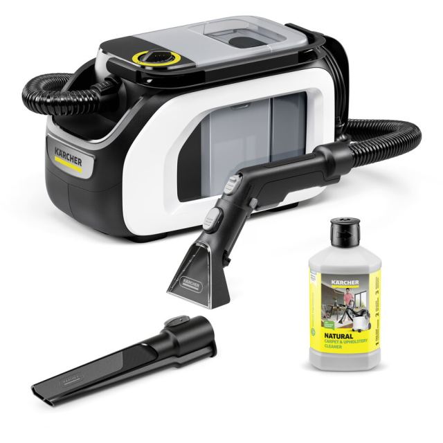 Karcher Aspirator cu spalare prin injectie-extractie, KARCHER SE 3 Compact Home N1, accesorii de curatat incaltamintea si detergent natural