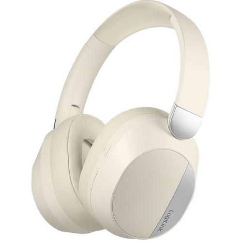 logilink Casti cu microfon Logilink BT0071, Bluetooth 6.0, 3.5 mm Jack, reducere activa a zgomotului ANC, Crem/Argintiu