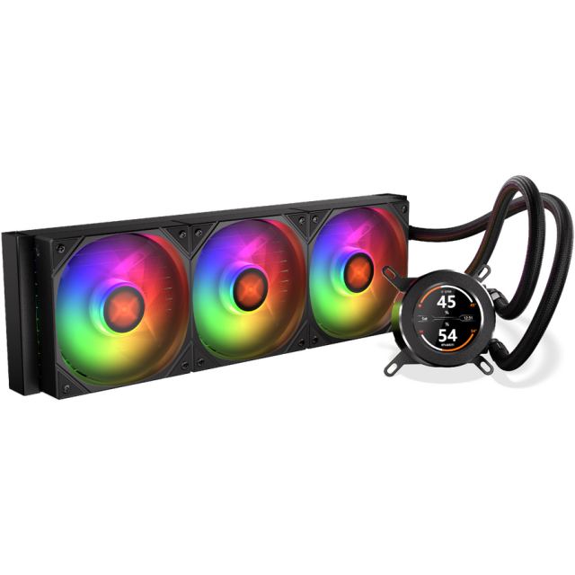 KRUX Cooler Procesor Krux HydroGlance 360 ARGB LCD 1800RPM Negru