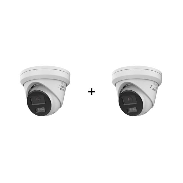 PROMO - Pachet camere supraveghere IP Dome Hybrid Light Hikvision Hilook IPC-T280HAP-LUF/SL(2.8MM), 8 MP, 2.8 mm, IR/Lumina alba 30 m, microfon, slot card, PoE, pret redus 50% la al doilea produs