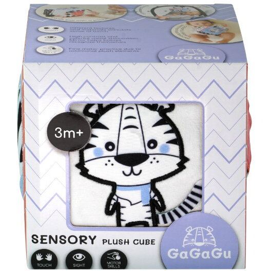 GaGaGu Cub senzorial de plus GaGaGu, cu activitati, 10 cm, Multicolor