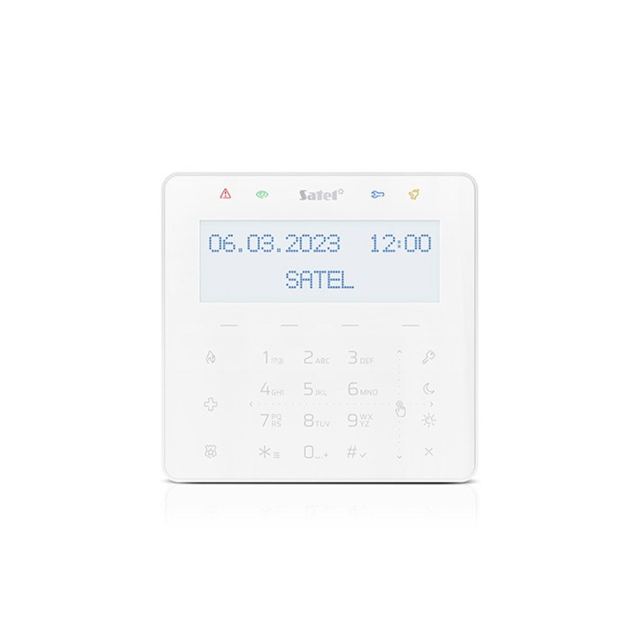 Tastatura tactila Satel Integra INT-KSG2R-W, 2 zone, Macro, Mifare, alba