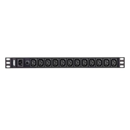 Bara alimentare profesionala PDU rack 19 inch Aten PE0112G-AT-G, 1U 10A 12Port Basic PDU, Negru