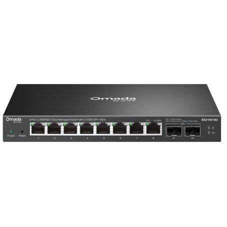 TP-LINK Switch TP-LINK Omada ES210X-M2, 8 porturi 2.5G, 2 Sloturi 10G SFP+ Uplink, Management, Carcasa Metalica, Negru