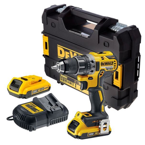 Masina de gaurit si insurubat cu acumulatori Dewalt DCD791D2, 18V/2.0Ah, cuplu maxim 70 Nm, 2 acumulatori, incarcator, valiza de transport