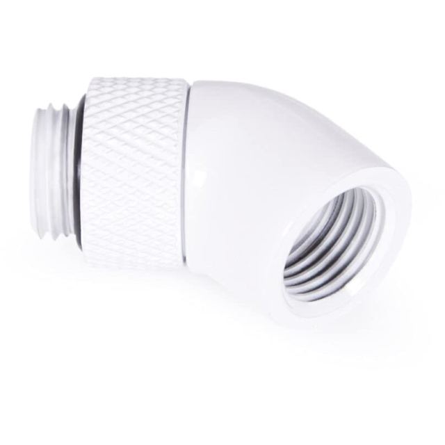 Alphacool Adaptor Racire Alphacool Icicle Angle Adapter 45 rotatable G1/4 male to G1/4 female - white, 45 grade, G1/4, Alb