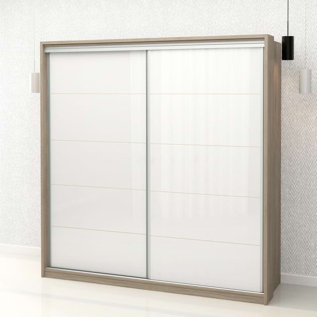 Dulap usi glisante PRIMAVERA MDF Alb lucios