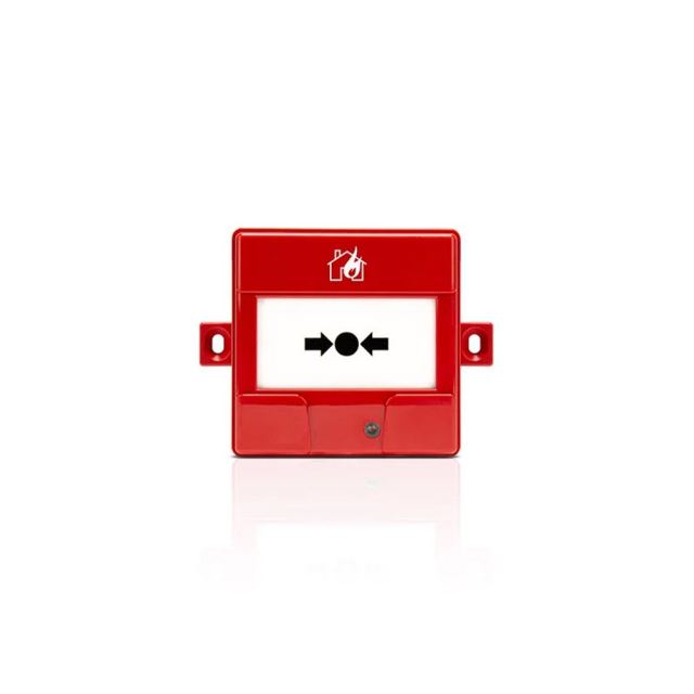 Buton incendiu exterior conventional SATEL ROP-111, cu LED, resetabil, compatibil centrale CSP