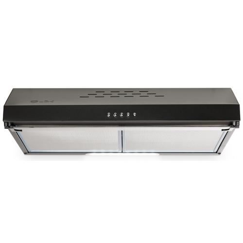Hota decorativa LDK Classico 60 CUBO 2M BK, Putere de absorbtie 450 m3/h, 3 trepte de putere, 2 motoare, Iluminare LED, Filtru aluminiu, 60 cm (Negru)